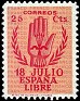 Spain - 1938 - National Uprising - 25 CTS - Carmine and Pink - Spain, Lift - Edifil 852 - II National Uprising Anniversary - 0